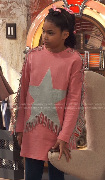 Millicent’s pink fringed star dress on iCarly