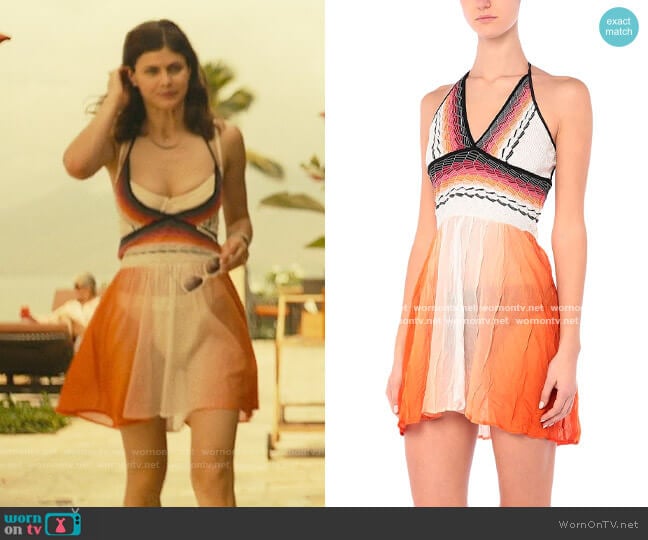 Missoni Mare Apricot Cover-up worn by Rachel Patton (Alexandra Daddario) on The White Lotus