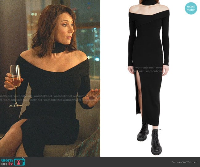 Monse Off Shoulder Turtleneck Arch Dress worn by Quinn (Laura Benanti) on Younger