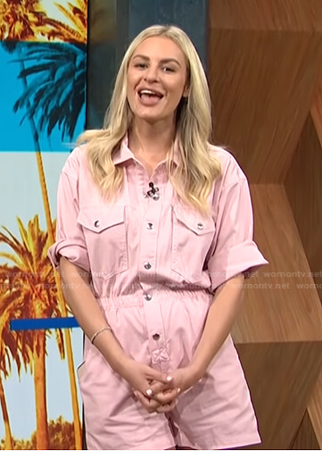 Morgan’s pink romper on E! News Daily Pop