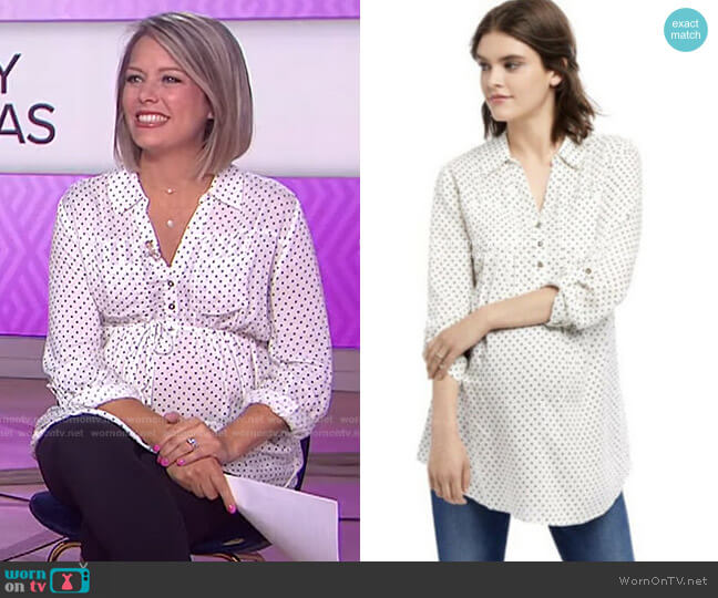 Motherhood Maternity Polka-Dot Blouse worn by Dylan Dreyer on Today