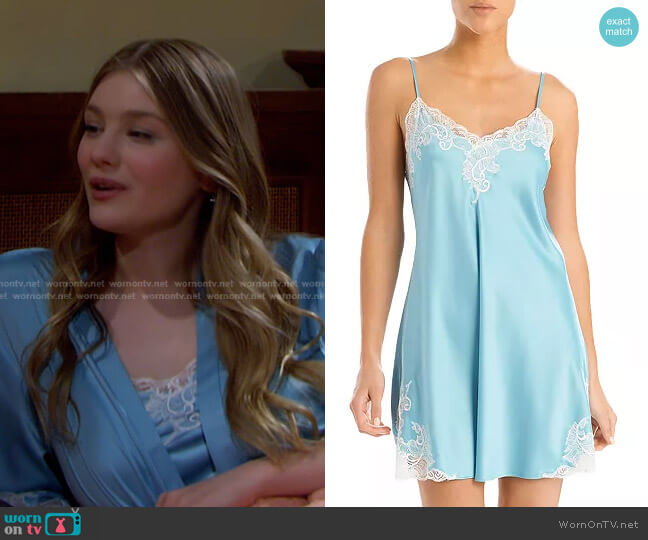 Natori Lace Trim Satin Chemise worn by Alice Caroline Horton (Lindsay Arnold) on Days of our Lives