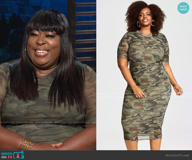 Nina Parker Trendy Plus Size Mesh Midi Dress worn by Loni Love on E! News