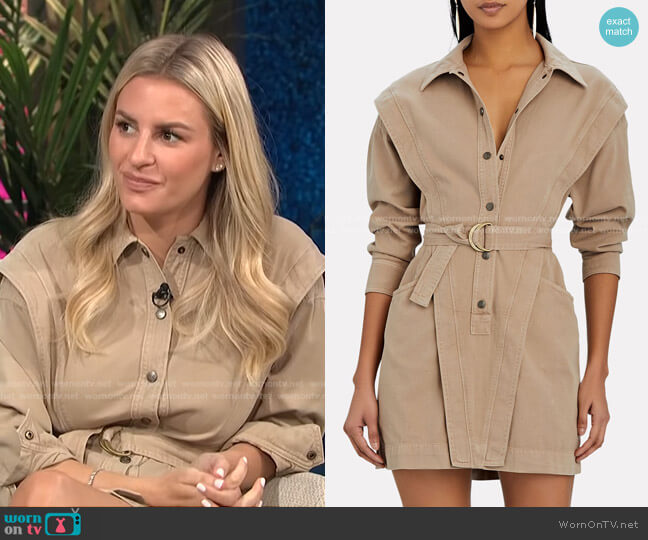 Noam Jeanne Belted Mini Shirt Dress worn by Morgan Stewart on E! News