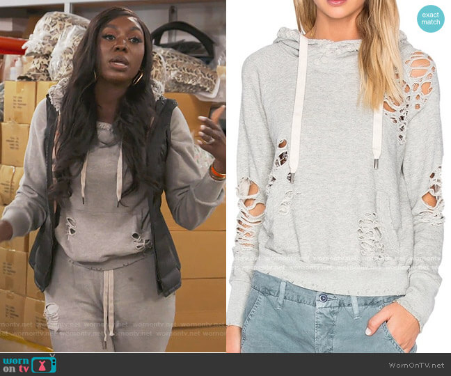 NSF Distressed Lisse Hoodie worn by Wendy Osefo on The Real Housewives of Potomac