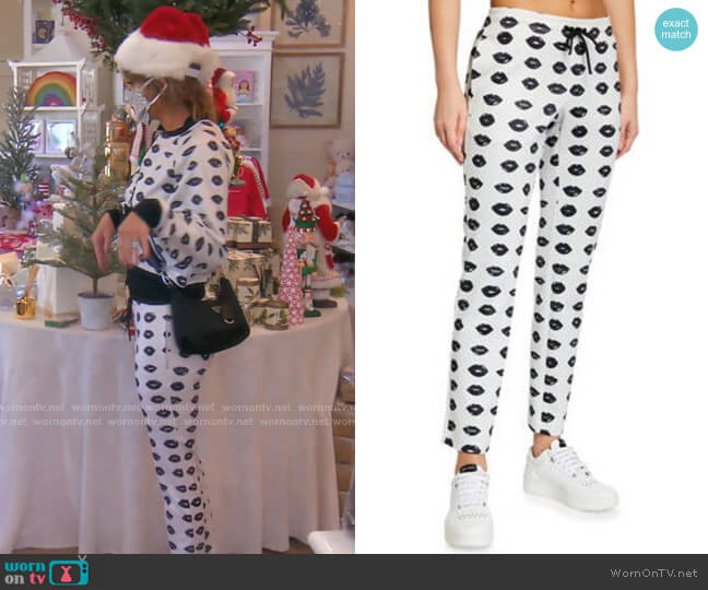Pam & Gela Lip Print Track Pants worn by Lisa Rinna on The Real Housewives of Beverly Hills