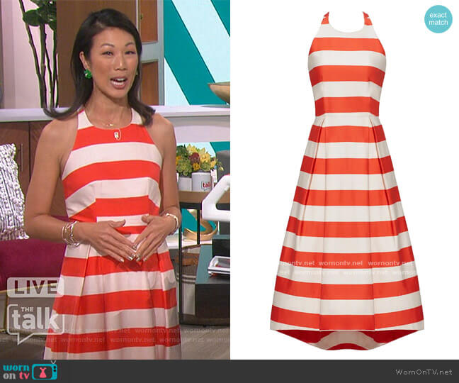 Paper Crown Orange Gobi Dress worn by Chi-Lan Lieu on The Talk