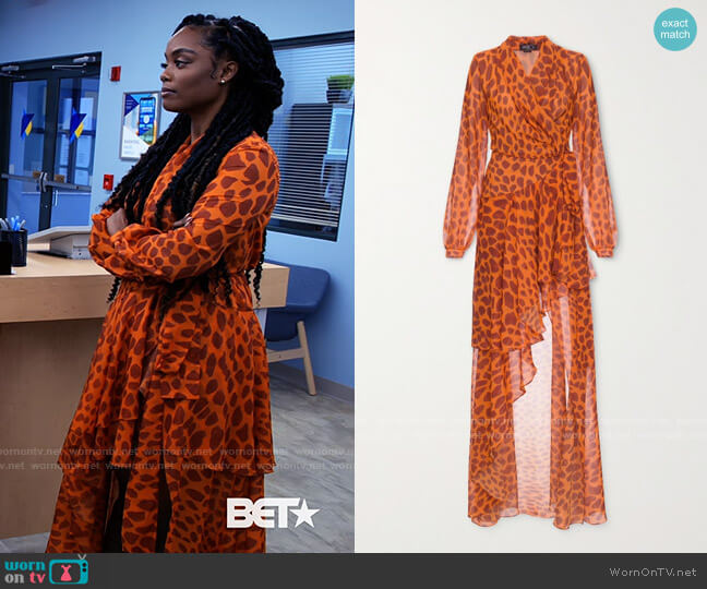 PatBo Margot Dress worn by Sabrina Hollins (Novi Brown) on Tyler Perrys Sistas