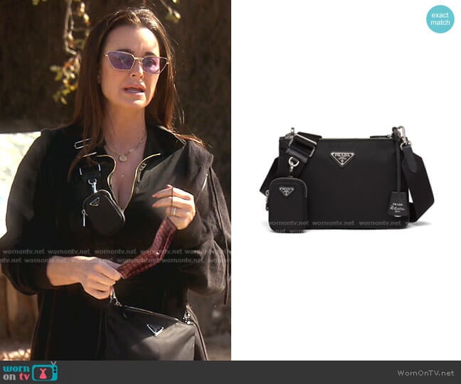Prada Re-Edition 2000 Re-Nylon Shoulder Bag worn by Kyle Richards on The Real Housewives of Beverly Hills