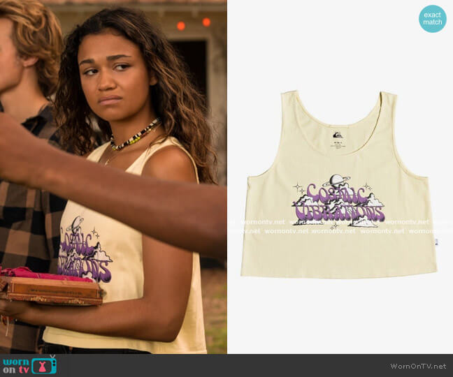 Quiksilver Cropped Boxy Tank Top worn by Kiara Carrera (Madison Bailey) on Outer Banks