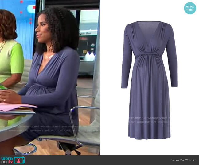 Rachel Pally Slate Maternity Dress worn by Adriana Diaz on CBS Mornings