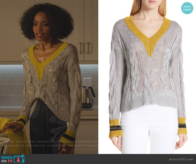 Rag and Bone Emma Cable Knit Sweater worn by Sasha Snow (Margaret Odette) on Sex/Life