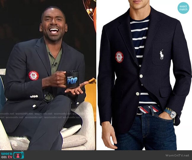 Ralph Lauren x Team USA Team USA Opening Ceremony Slim Fit Blazer worn by Justin Sylvester on E! News
