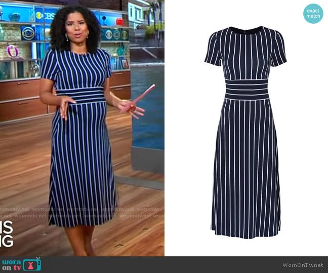 LAUREN Ralph Lauren Kristie Dress worn by Adriana Diaz on CBS Mornings