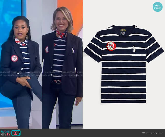 Ralph Lauren x Team USA Team USA Opening Ceremony Tee worn by Dylan Dreyer on Today