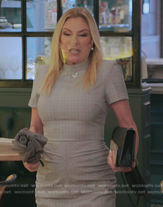Ramona’s gray checked dress on The Real Housewives of New York City