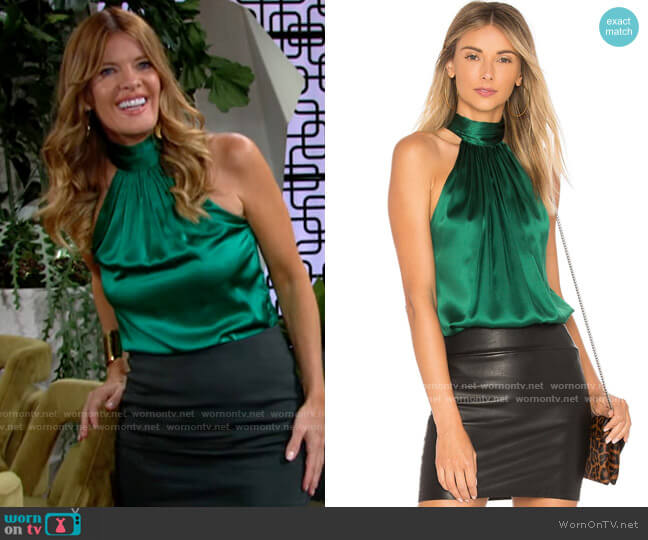 Ramy Brook Lori Top in Pine worn by Phyllis Summers (Michelle Stafford) on The Young and the Restless