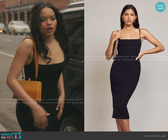 Reformation Milano Dress worn by Zoya Lott (Whitney Peak) on Gossip Girl