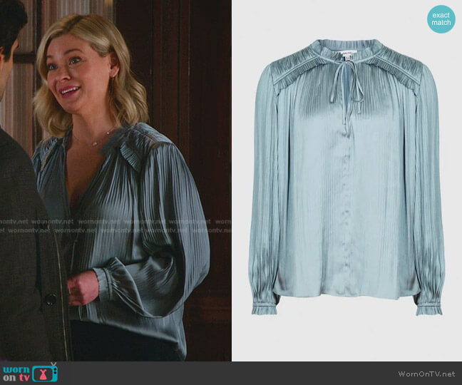 Reiss Everley Pleated Blouse worn by Stephanie Borden (Kylee Evans) on Good Witch