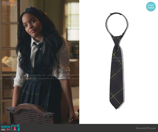 French Toast Adjustable Plaid Tie worn by Zoya Lott (Whitney Peak) on Gossip Girl