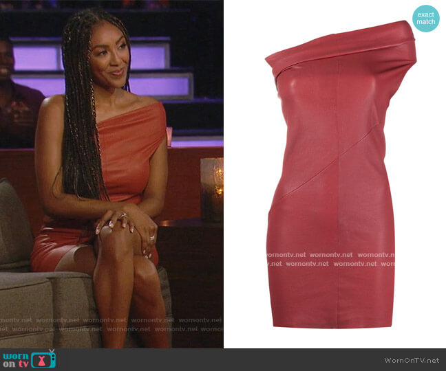 Rick Owens Athena one-shoulder fitted dress worn by Tayshia Adams on The Bachelorette