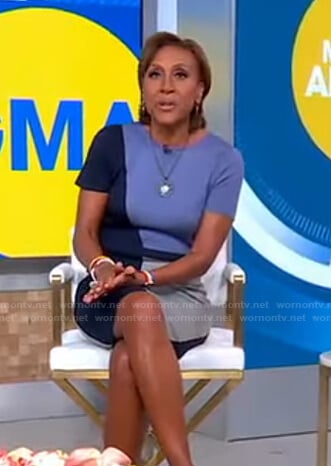 Robin’s colorblock sheath dress on Good Morning America