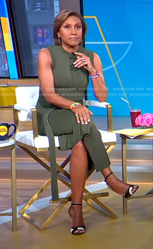 Robin’s green belted knit dress on Good Morning America
