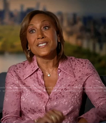 Robin’s pink floral blouse on Good Morning America