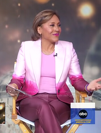 Robin’s pink dip-dye blazer and pants on Good Morning America