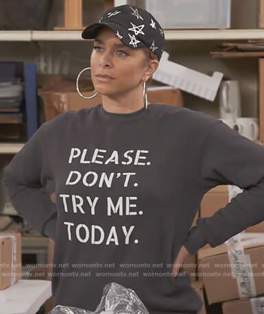 Robyn’s Don’t try me sweatshirt on The Real Housewives of Potomac