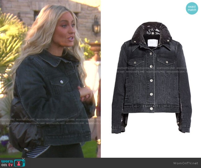 Sacai Puffer Back Denim Jacket worn by Dorit Kemsley on The Real Housewives of Beverly Hills
