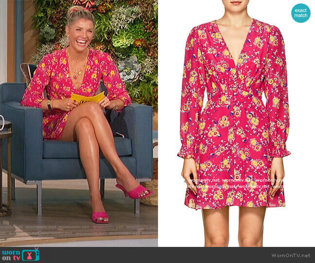 Saloni Floral v-neck Dress worn by Amanda Kloots on The Talk