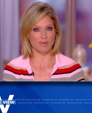 Sara’s pink stripe polo on The View