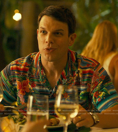 Shane’s floral and stripe shirt on The White Lotus