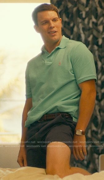 Shane’s aqua green polo shirt on The White Lotus
