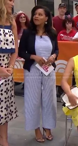 Sheinelle’s blue striped jumpsuit on Today