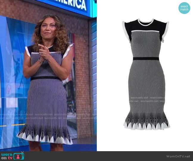 Shoshanna Striped Sinead Dress worn by Ginger Zee on Good Morning America