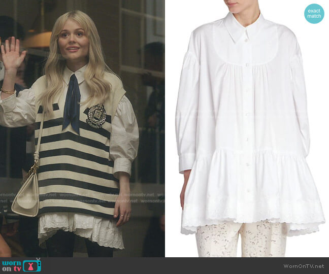 Simone Rocha Gathered Peplum Shirt worn by Audrey Hope (Emily Alyn Lind) on Gossip Girl