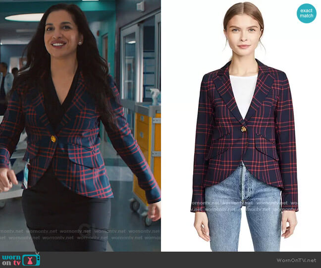 Smythe One Button Blazer worn by Kate Faulkner (Rachael Ancheril) on Nurses