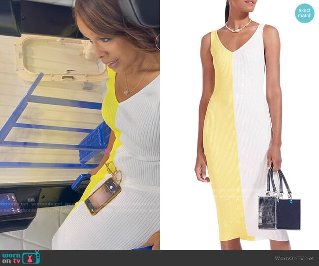 Staud Dana Dress in Limoncello worn by Gayle King on CBS Mornings