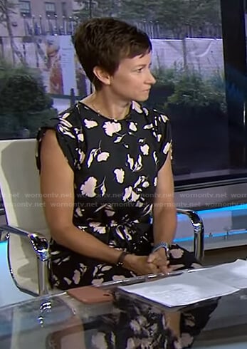 Stephanie’s black floral jumpsuit on Today