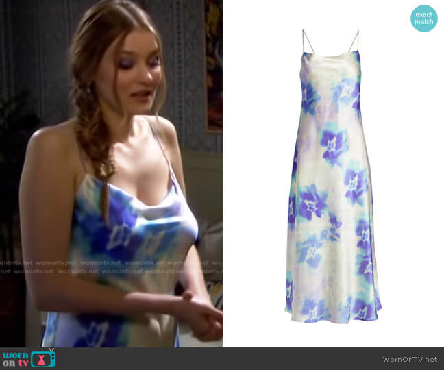 The Kooples Spaghetti Strap Silk Dress worn by Alice Caroline Horton (Lindsay Arnold) on Days of our Lives