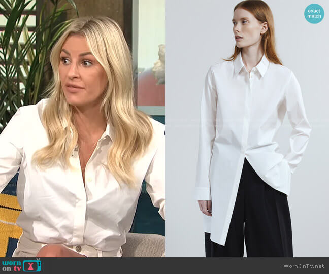 The Row Xarlie Shirt worn by Morgan Stewart on E! News