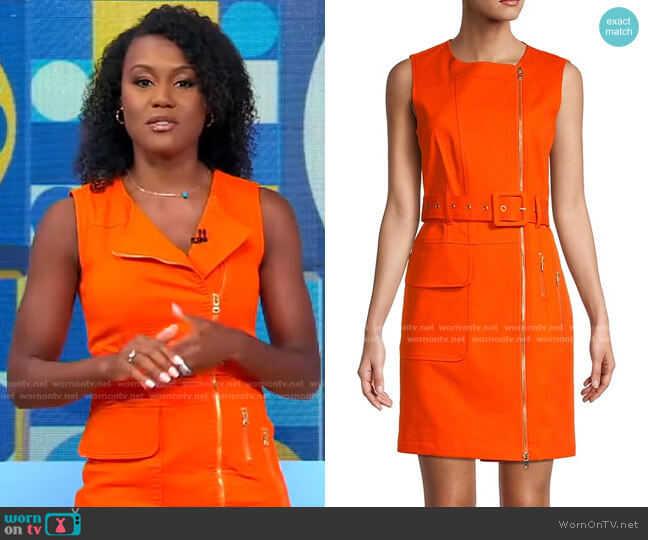 Toccin Moto Zip Front Mini Dress worn by Janai Norman on Good Morning America