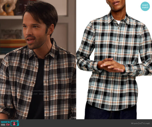Topman Slim Fit Check Button-Up Shirt worn by Freddie Benson (Nathan Kress) on iCarly