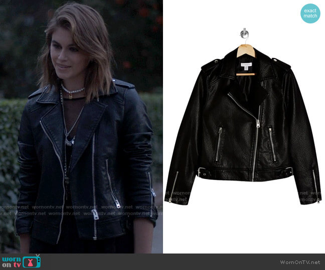 Topshop Faux Leather Biker Jacket