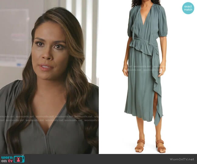 Ulla Johnson Leah Midi Dress worn by Cristal Jennings (Daniella Alonso) on Dynasty