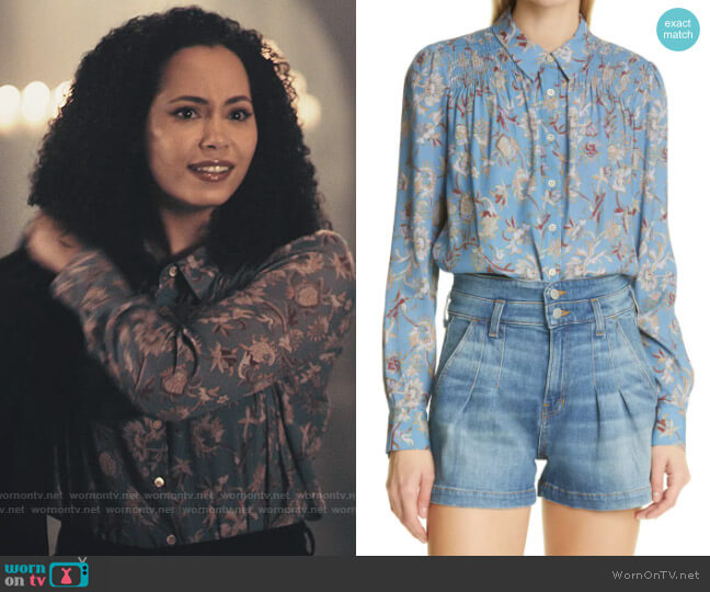 Veronica Beard Dazed Shirt worn by Macy Vaughn (Madeleine Mantock) on Charmed
