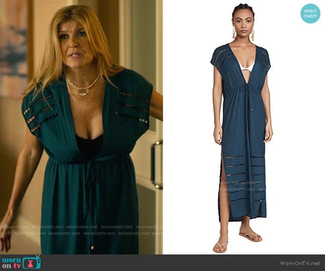 Vix Swimwear Pamela Caftan worn by Nicole Mossbacher (Connie Britton) on The White Lotus