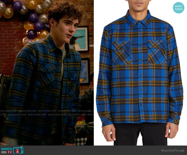 Volcom Belgrade Plaid Shirt worn by Ricky (Joshua Bassett) on High School Musical The Musical The Series